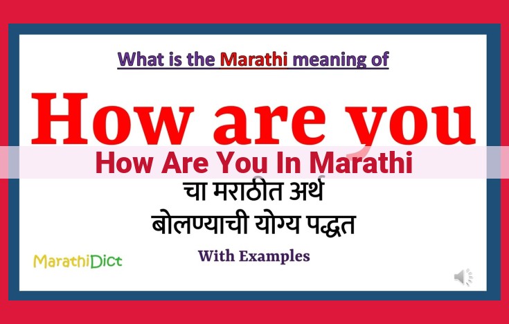 How to Say "How Are You?" in Marathi: Formal and Informal Phrases