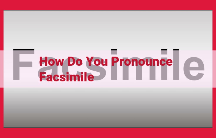 Pronounce "Facsimile" Perfectly: A Guide to American & British Pronunciation