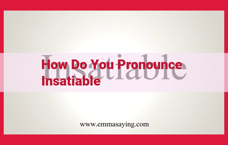 How to Pronounce "Insatiable": Step-by-Step Guide