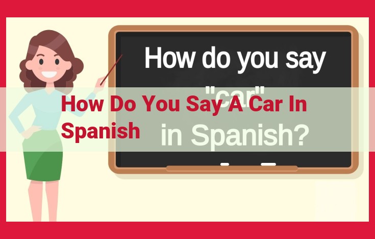 Spanish Word for Car: The Ultimate Guide to 'Coche' and Other Terms