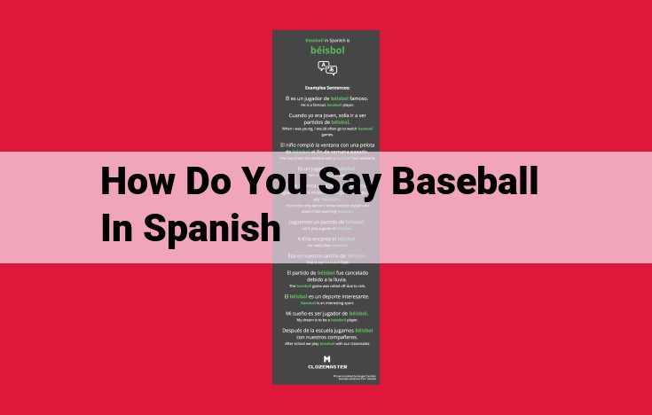 The Spanish Baseball Craze: "Béisbol" Dominates Spanish-Speaking Nations