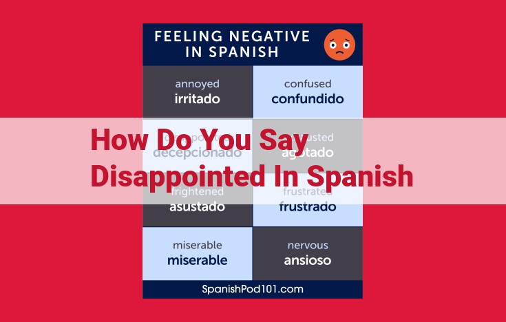 Expressing Disappointment in Spanish: Phrases, Related Terms, and Coping Strategies