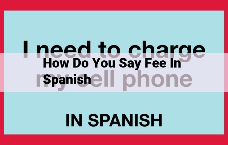 Understanding "Tasa": The Spanish Term for Fees