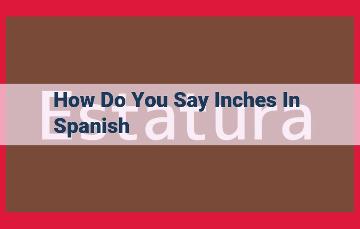 Spanish Translation of "Inches": Unit of Length in the Imperial System