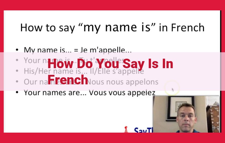 Understanding "Is" in French: Contexts and Expressions