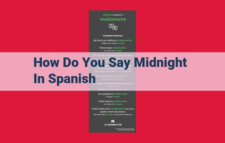 The Ultimate Guide to Understanding "Medianoche": The Spanish Term for Midnight