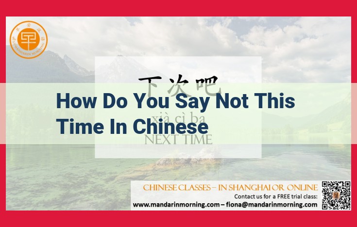 Chinese Phrase for "Not This Time": Polite Declination in Everyday Conversations