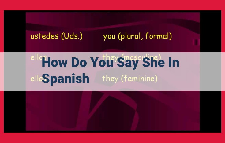 Understanding the Usage of "Ella" in Spanish: A Pronoun for Her