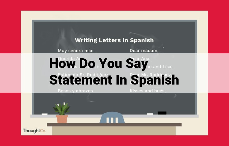 How to Say "Statement" in Spanish: A Guide to Effective Communication