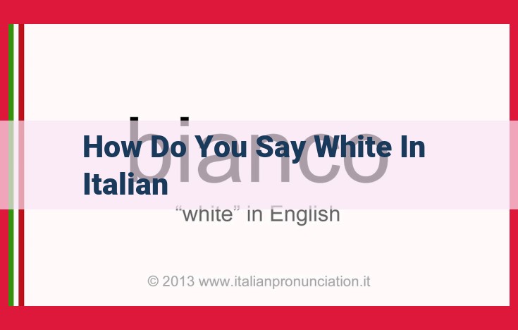 Unveiling the Nuances of "White" in Italian: Contextual Translation for Clarity