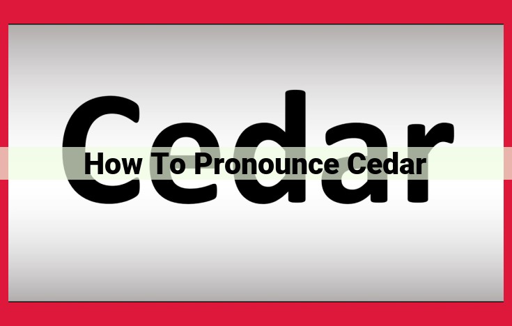 Master the Pronunciation of "Cedar": A Step-by-Step Guide with IPA Transcription