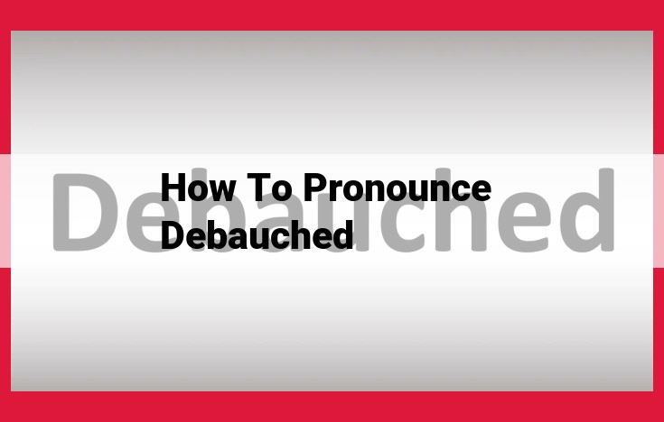 Master Pronouncing "Debauched": An Easy Guide to Accurate Speech