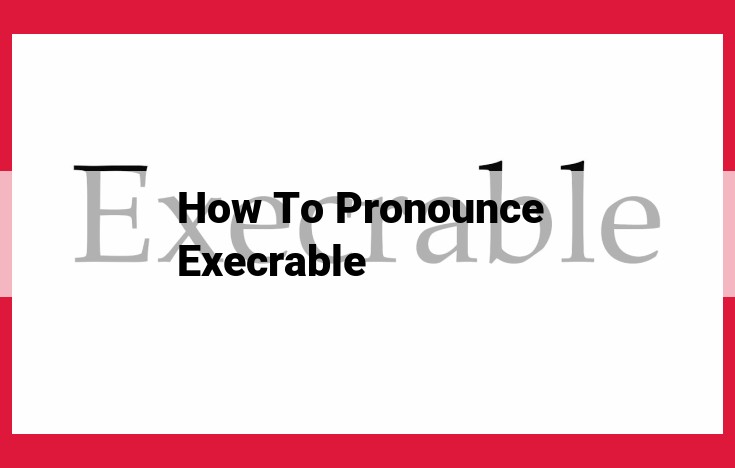 Master the Pronunciation of "Execrable": A Syllable-by-Syllable Guide