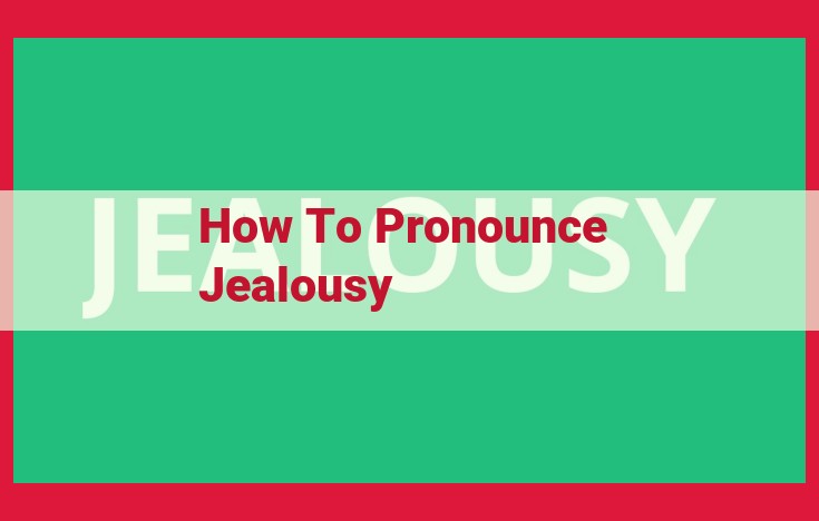 Master the Perfect Pronunciation of "Jealousy"