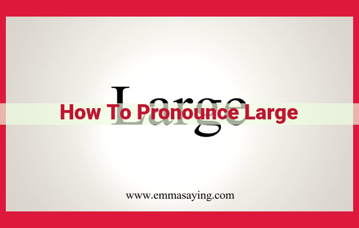 Master Pronunciation: A Step-by-Step Guide to Pronouncing "Large"