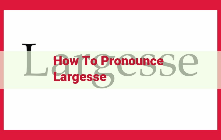 Mastering "Largesse" Pronunciation: A Guide to Trilling Your "R"s