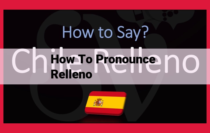 How to Pronounce "Relleno" Correctly: A Step-by-Step Guide