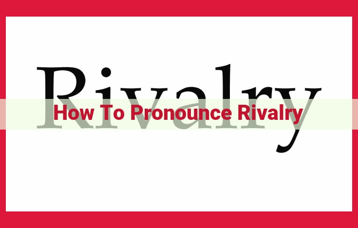 3-Step Pronunciation Guide for "Rivalry": Mastering the Perfect Enunciation