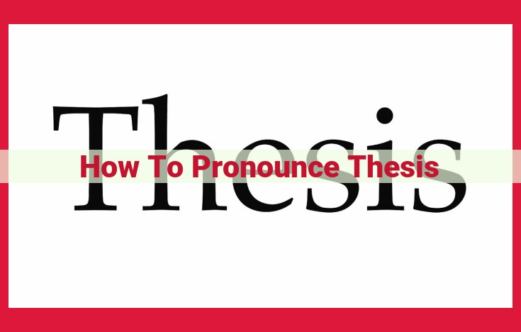 Pronunciation of "Thesis": Techniques for Efficient Language Learning