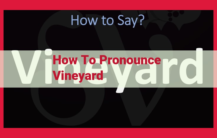 Definitive Guide to Pronouncing "Vineyard": Variations, Origins, and Spelling