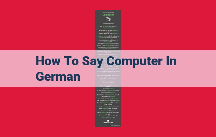 Der Weg zum deutschen Wort "Computer": Eine einfache Anleitung