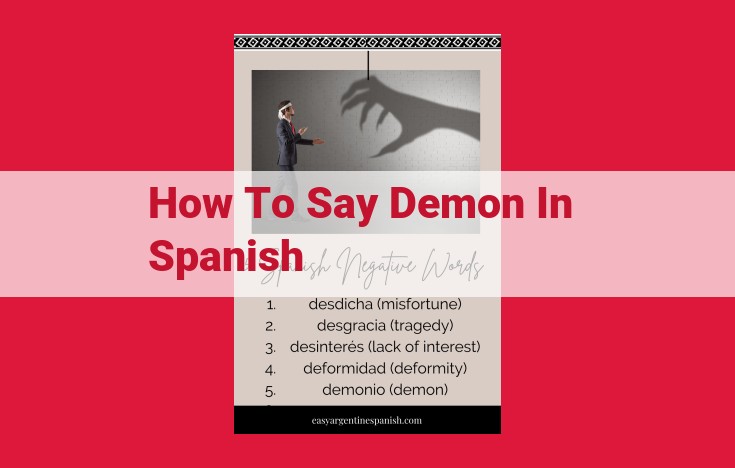 Discover the Spanish Terms for "Demon": Direct and Nuanced Translations