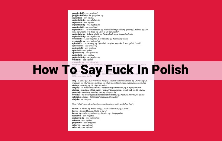 The Polish Curse Word "Kurwa": Usage, Meaning, and Etiquette