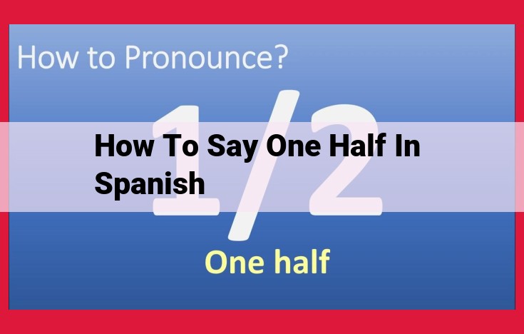 Spanish Word for Half: Mitad and Related Expressions for Middle and One-Half