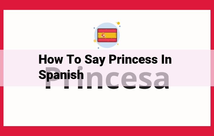 How to Say "Princess" in Spanish: A Guide to "Princesa"