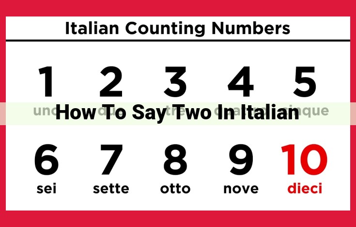 Understanding "Due" and "Secondo": Counting and Ordinal Usage in Italian