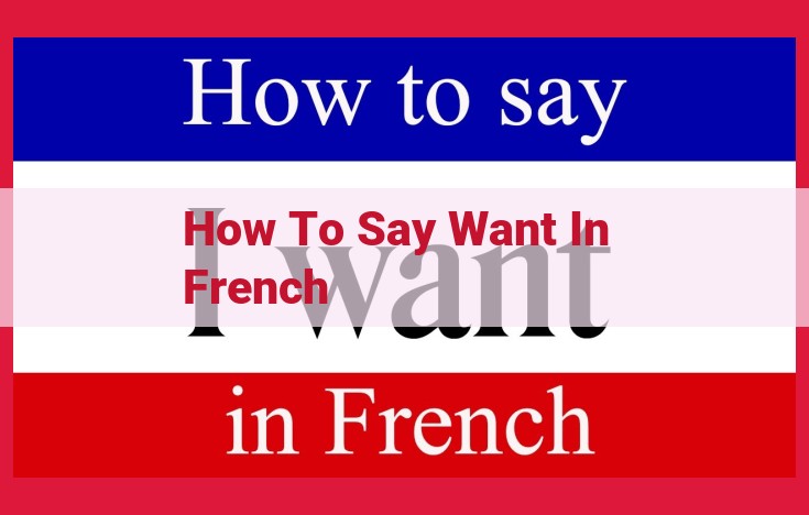 How to Express "Want" in French Using the Irregular Verb "Vouloir"