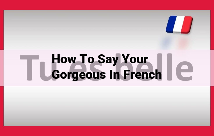 Master the Art of Expressing Beauty in French: Learn "You're Gorgeous"