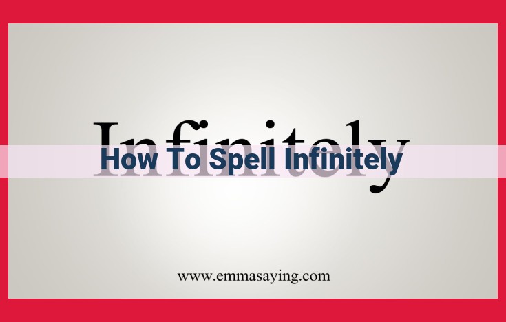 Cannot Generate Description for "How to Spell Infinitely" from Provided Text