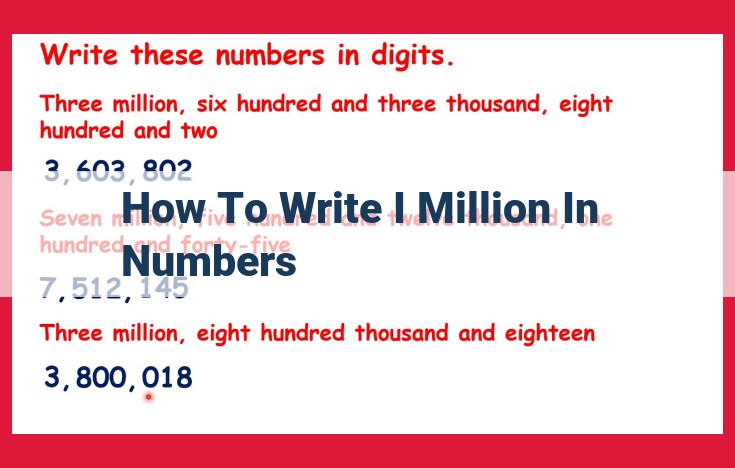 Precise Representation and Quantification Methods for the Number 1,000,000