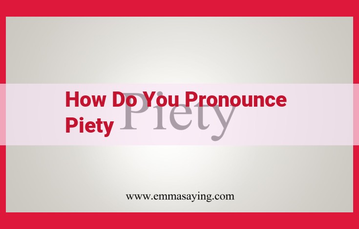 The Ultimate Guide to Pronouncing Piety Correctly