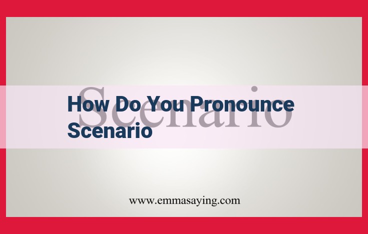 Master the Correct Pronunciation of "Scenario": A Comprehensive Guide