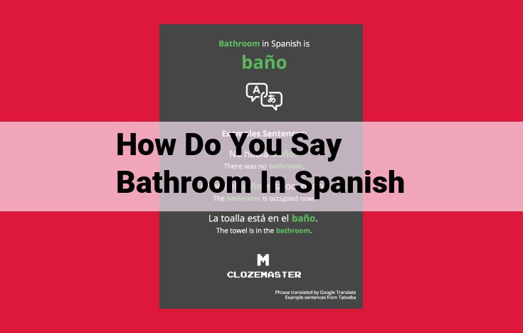 Inquire About a Bathroom in Spanish: "¿Dónde está el baño?"