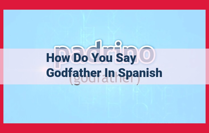 The Significant Role of Godparents ("Padrinos") in Filipino Family Structure