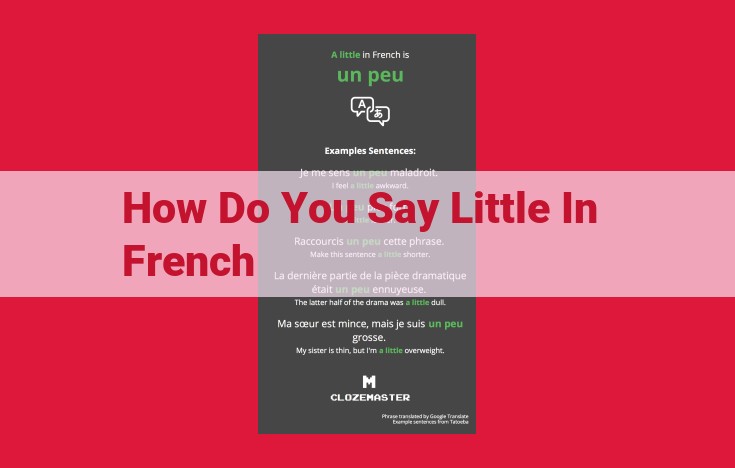 Mastering French Ways to Express "Little": Adjectives, Verbs, and Expressions