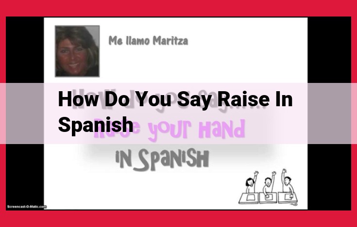 Elevate Your Language: Guide to Saying "Raise" in Spanish with Synonyms and Examples