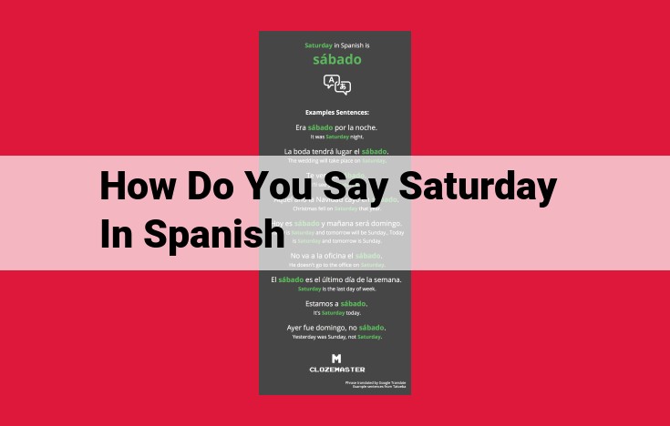 Learn How to Say "Saturday" in Spanish: A Guide to Closely Related Words