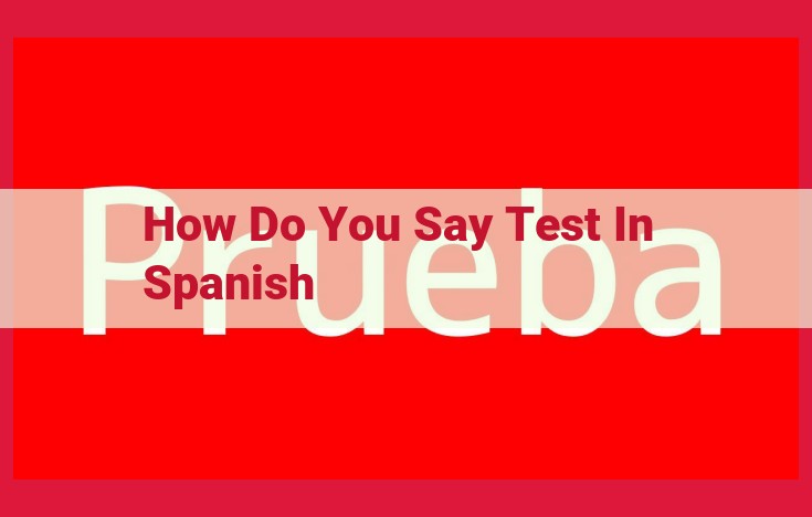 Spanish Translation for "Test": Uncover the Correct Word