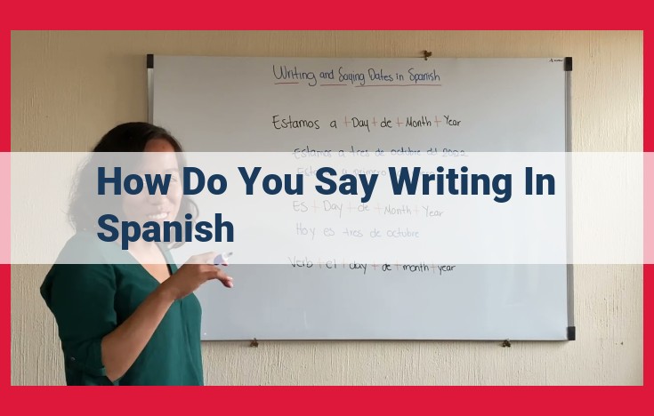 Spanish Translation of "Writing": Escritura vs. Redacción for Effective Communication