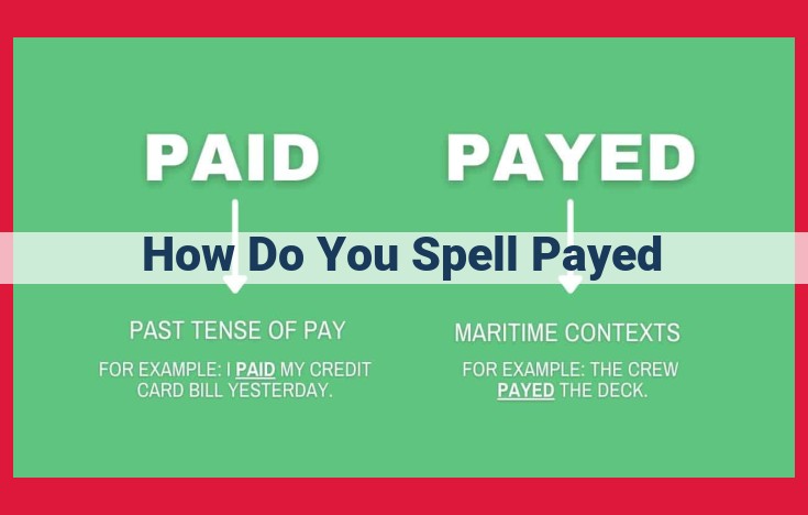 Mastering the Correct Spelling of "Paid": A Guide for Error-Free Writing