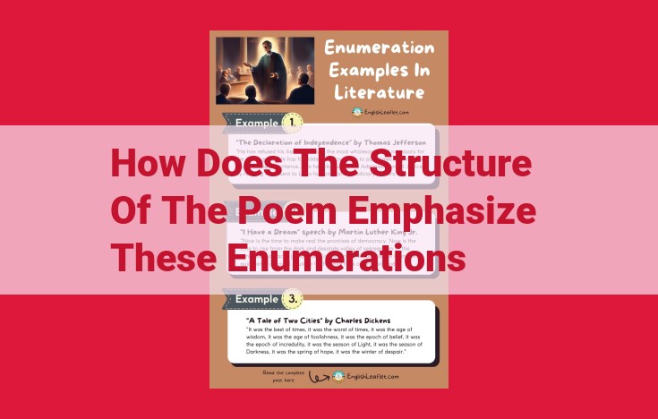 Influence of Structure and Literary Devices on Enumeration in Poetry: Enhancing Impact and Memorability