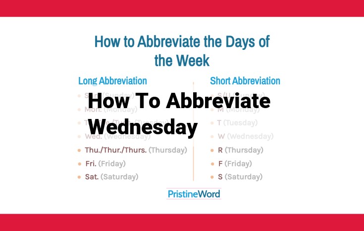 Abbreviate Wednesday: Use "Wed" as Per ISO 8601 for Clarity and Consistency