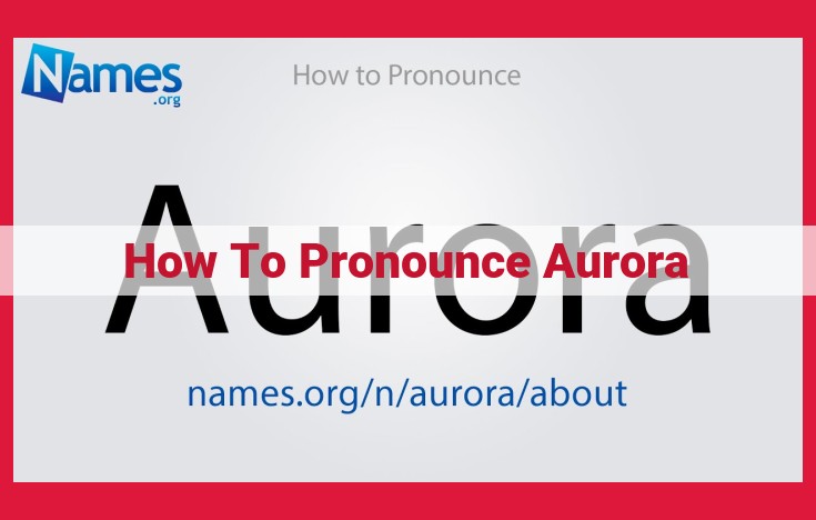 How to Pronounce Aurora: Understanding the Stress and Syllables