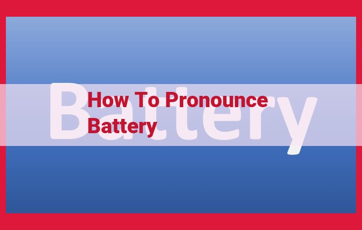 How to Pronounce Battery Correctly: A Guide to Perfect Speech