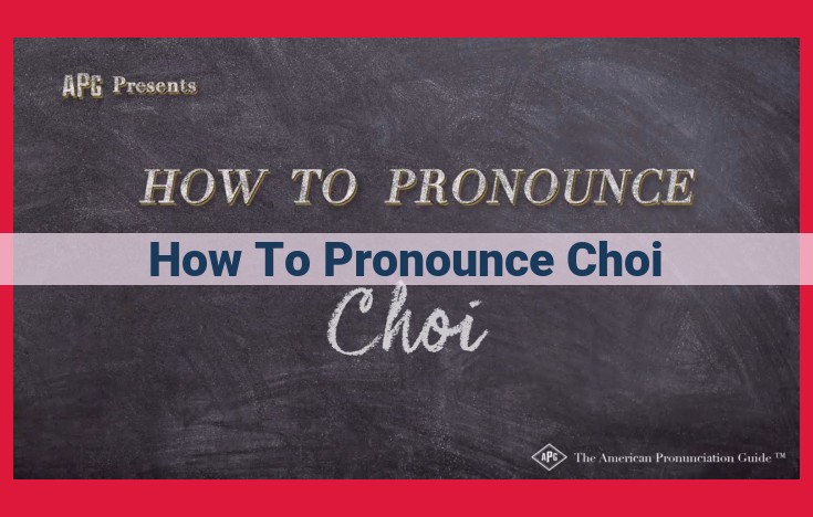 How to Pronounce Choi in Korean and Understand Korean Syllable Structure