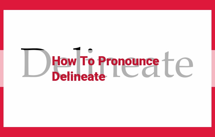 Pronunciation Guide: Master the Correct Pronunciation of "Delineate"